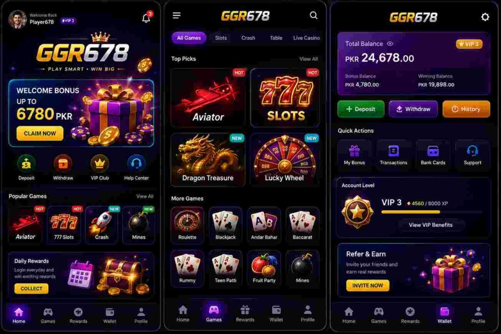 GGR678 Android application interface