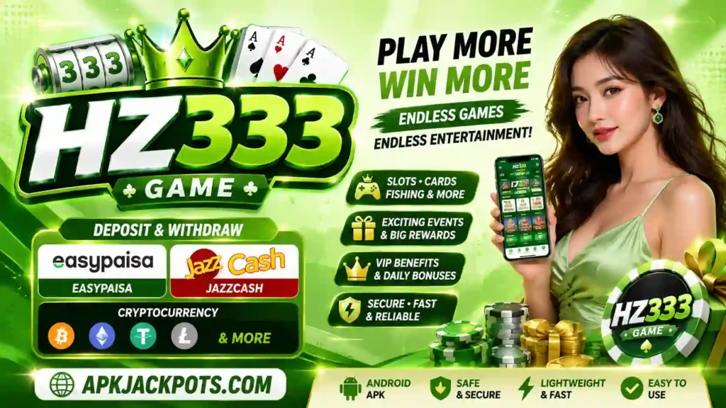 HZ333 Game APK with JazzCash Easypaisa and crypto payments
