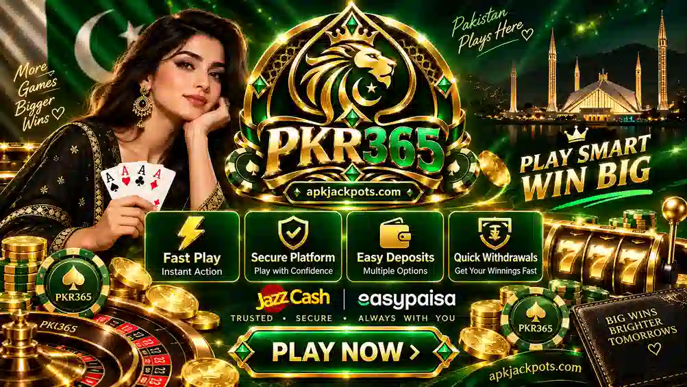 PKR365 Game Pakistan promotional banner with JazzCash and Easypaisa