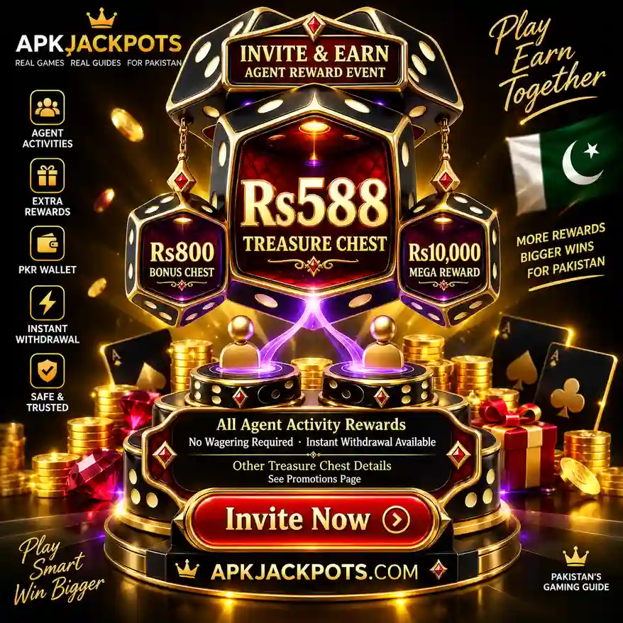 Win7799 invite and earn reward poster with Rs588 treasure chest and agent bonuses