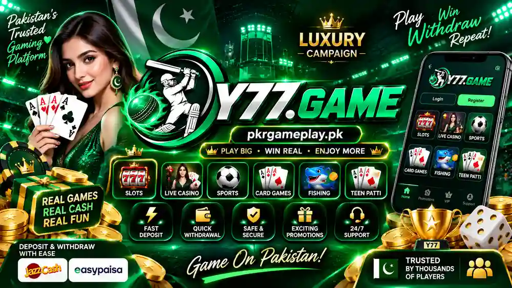 Y77 Game Pakistan promotional gaming banner